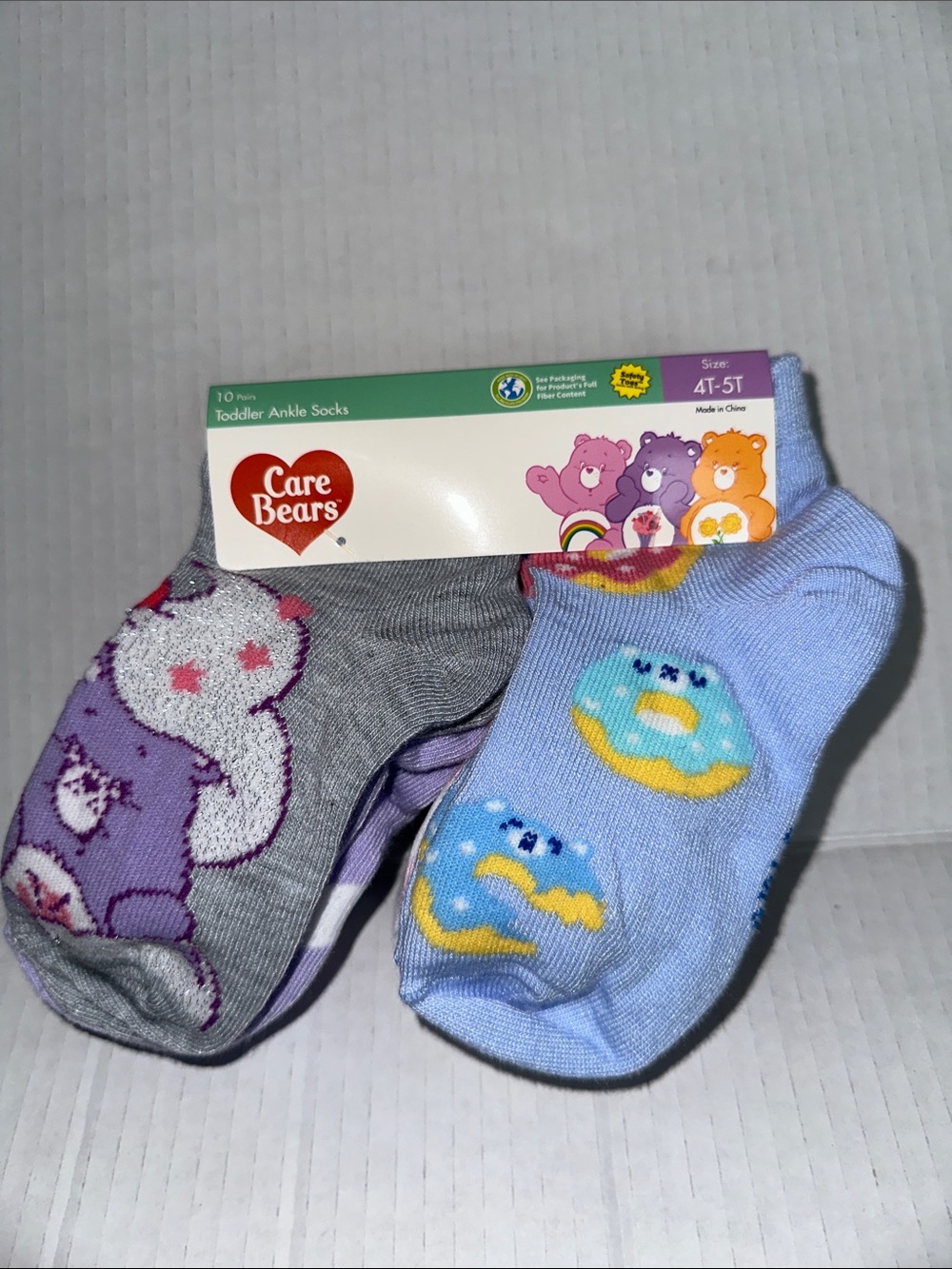 Care Bears 10pk socks with Character Accents size 4t-5T